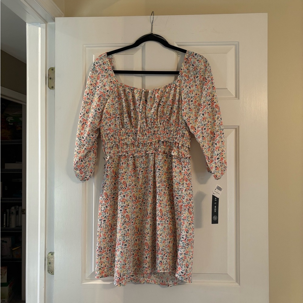 As U Wish Multicolor Floral Long Sleeve Dress